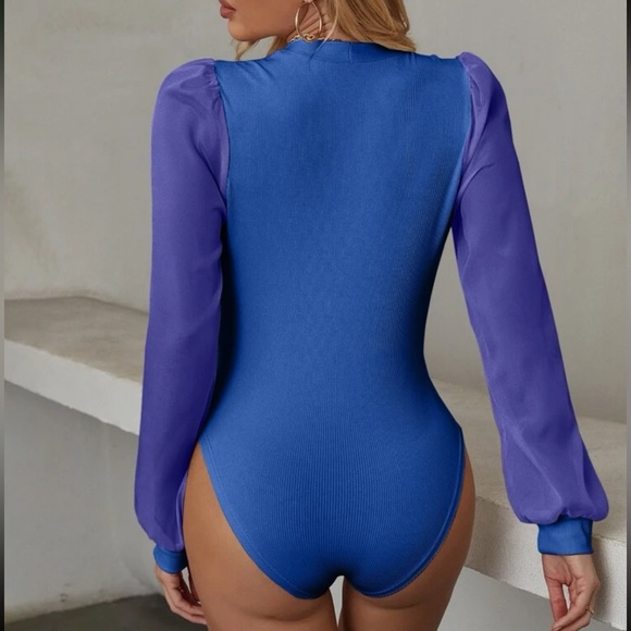 Classic Surplice Sheer Sleeve Bodysuit - Picture 8 of 15